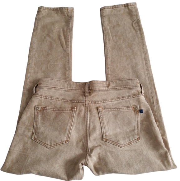 Pilcro Anthropologie 25R Slim Boyfriend Tan Floral Stencil Jeans - Picture 3 of 17